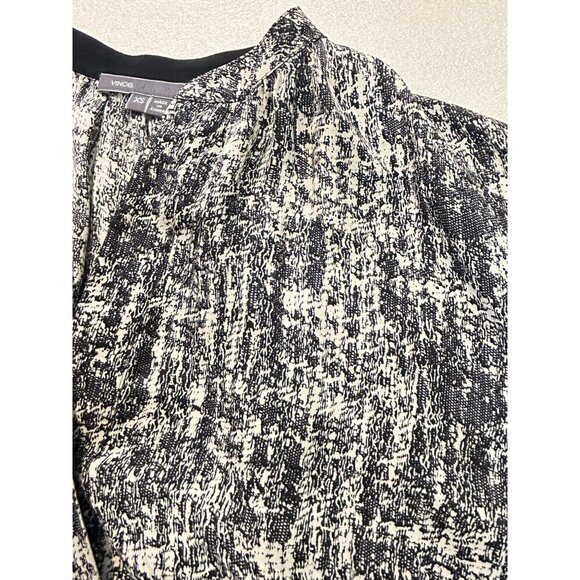 VINCE Women's White & Black Vee Placket Blouse V169210835 Sz XS $325 - Picture 6 of 7